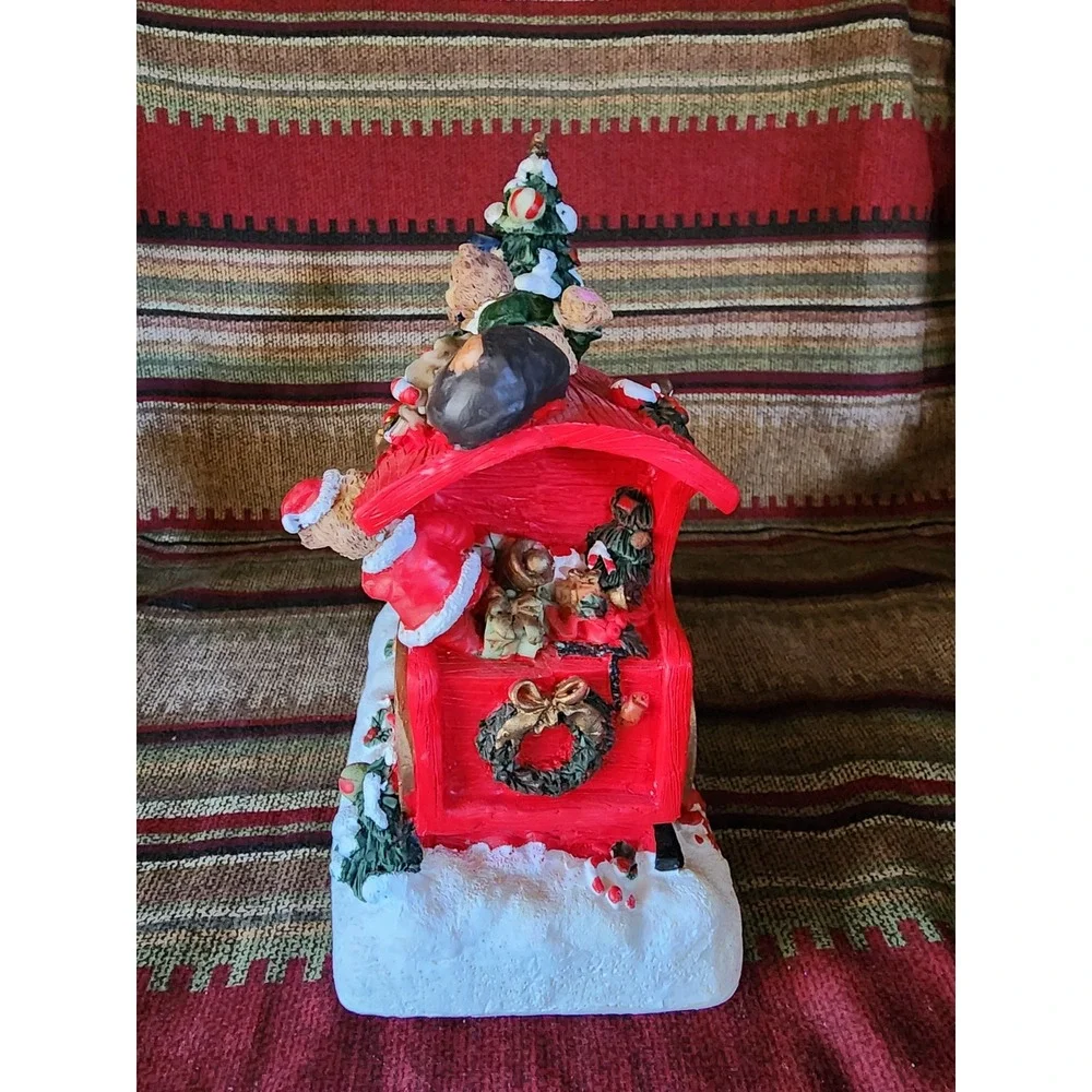 Vintage Musical Ceramic Christmas Train With Teddy Bears‎ Plays Jingle Bells